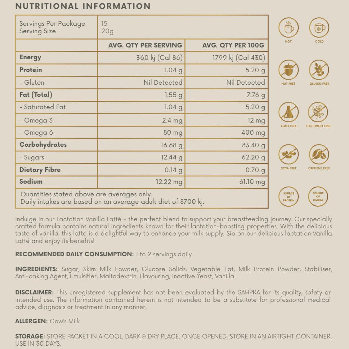 Lactation Vanilla Latté