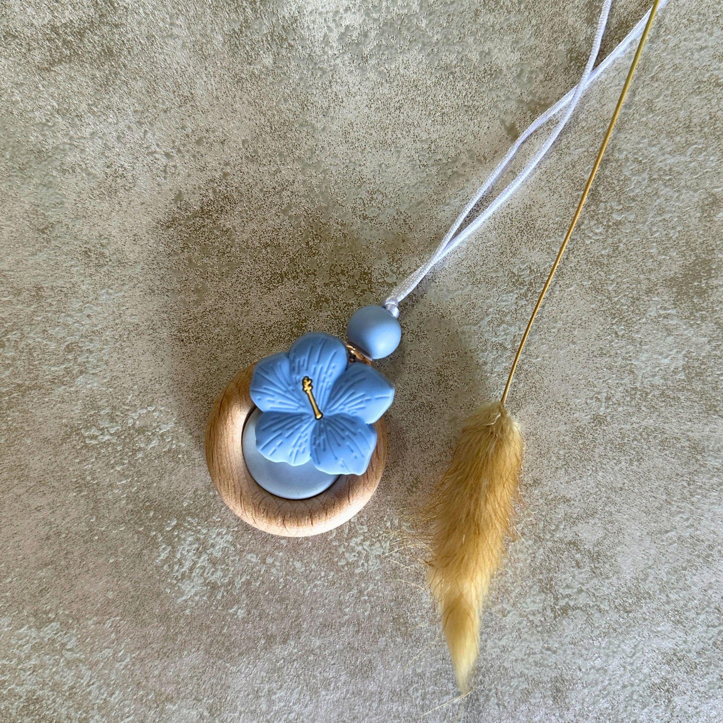 Breastfeeding Necklace - Hibiscus Flower Dusty Blue