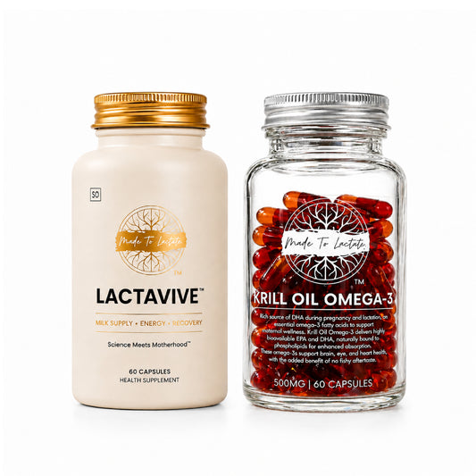The Whole Mother Bundle
LactaVive™ Breastfeeding Multivitamin & Lactation Support + Premium Krill Omega-3